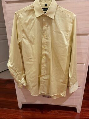Bellissima Pale Yellow Men's Dress Shirt - Classic Point Collar